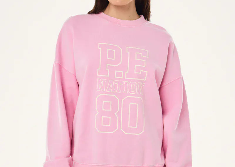 P.E Nation Sweaters Elysian Sweat - Washed Prism Pink