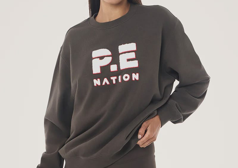P.E Nation Sweaters Heads Up Boucle Sweat - Dark Olive