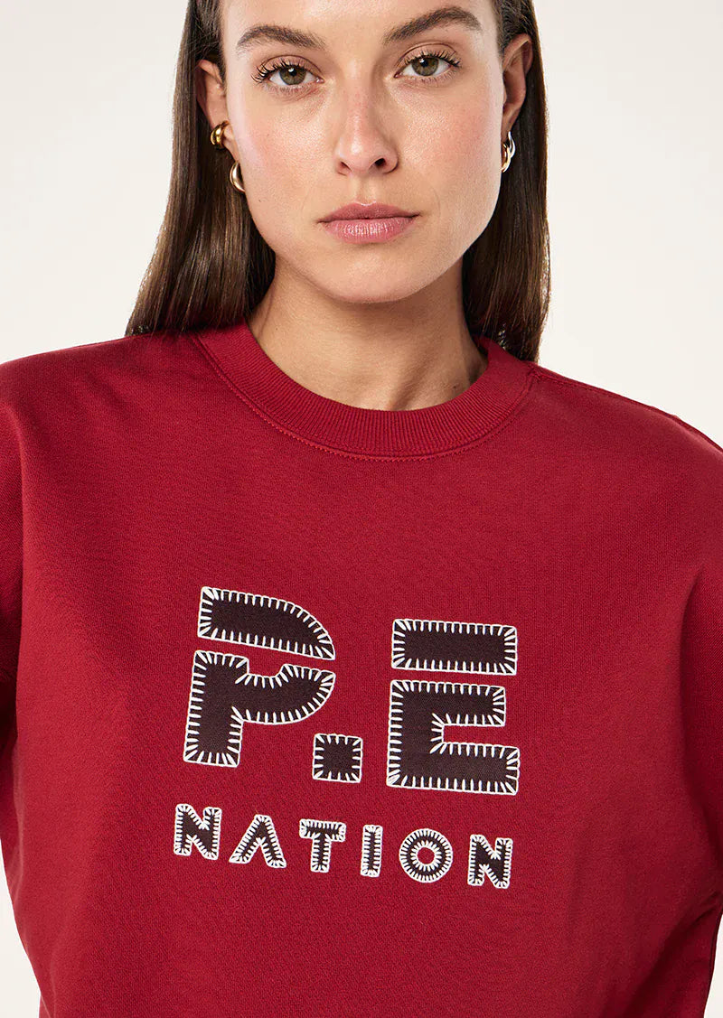 P.E Nation Sweaters Strike Sweat - Cherry