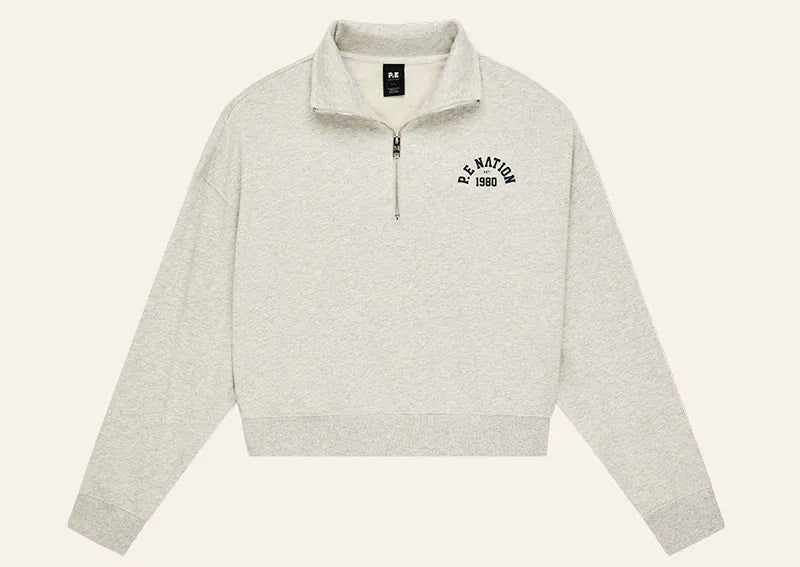 P.E Nation Sweaters Swerve Zip Neck - Grey Marle