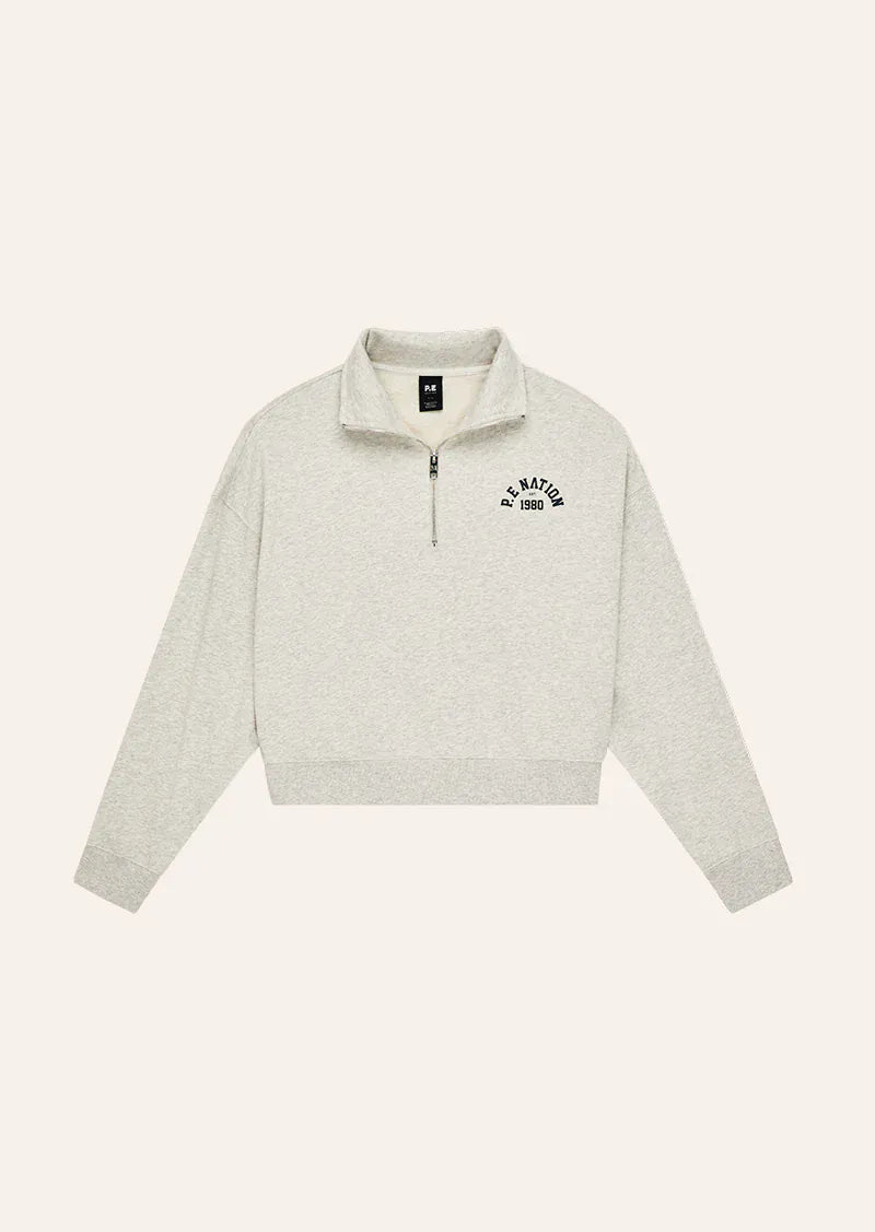 P.E Nation Sweaters Swerve Zip Neck - Grey Marle