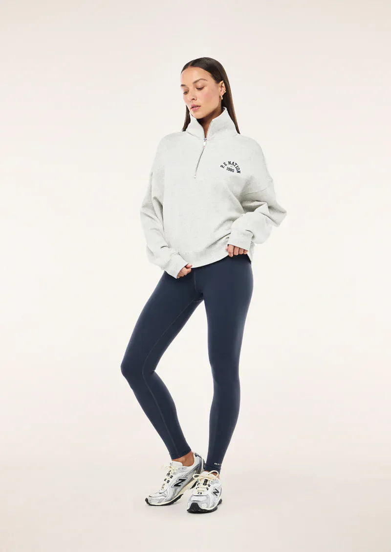 P.E Nation Sweaters Swerve Zip Neck - Grey Marle