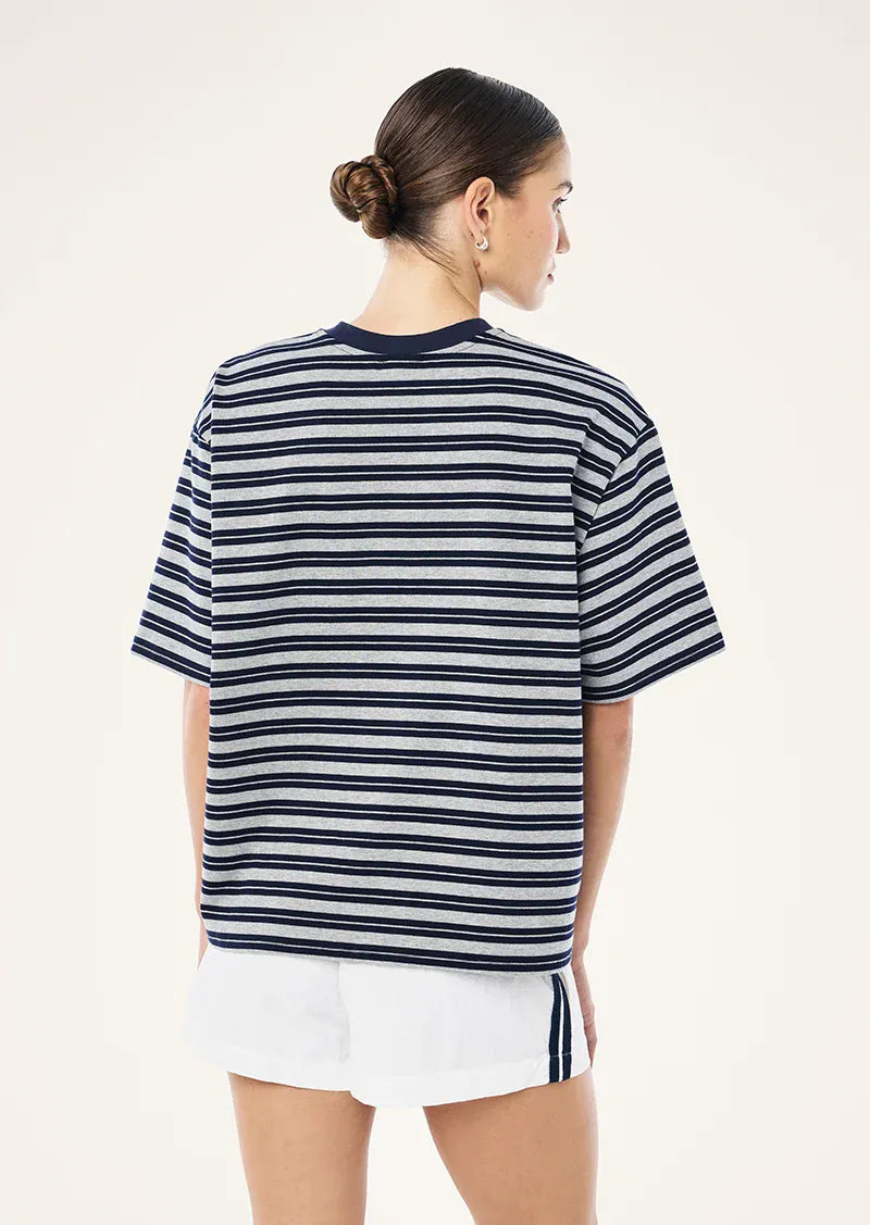 P.E Nation Tees Oversized Spark Tee - Dark Navy Stripe
