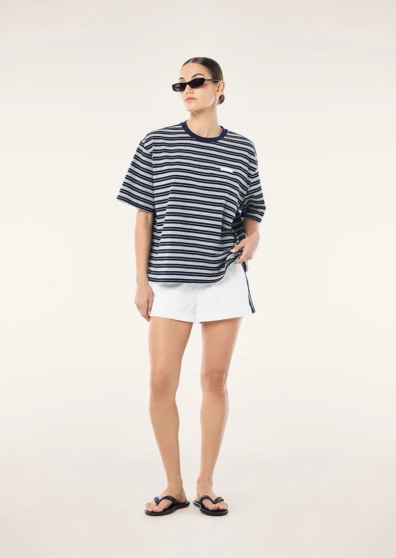 P.E Nation Tees Oversized Spark Tee - Dark Navy Stripe