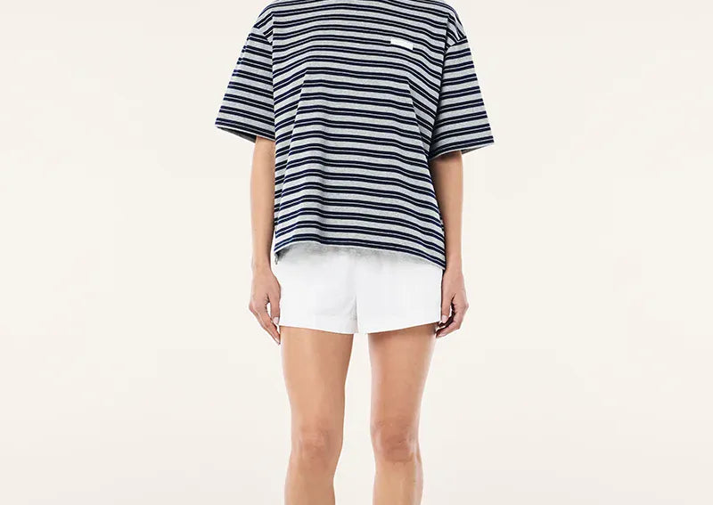P.E Nation Tees Oversized Spark Tee - Dark Navy Stripe