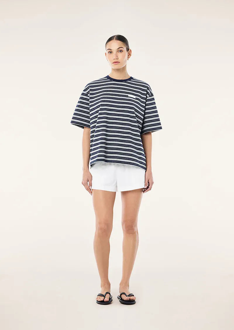 P.E Nation Tees Oversized Spark Tee - Dark Navy Stripe