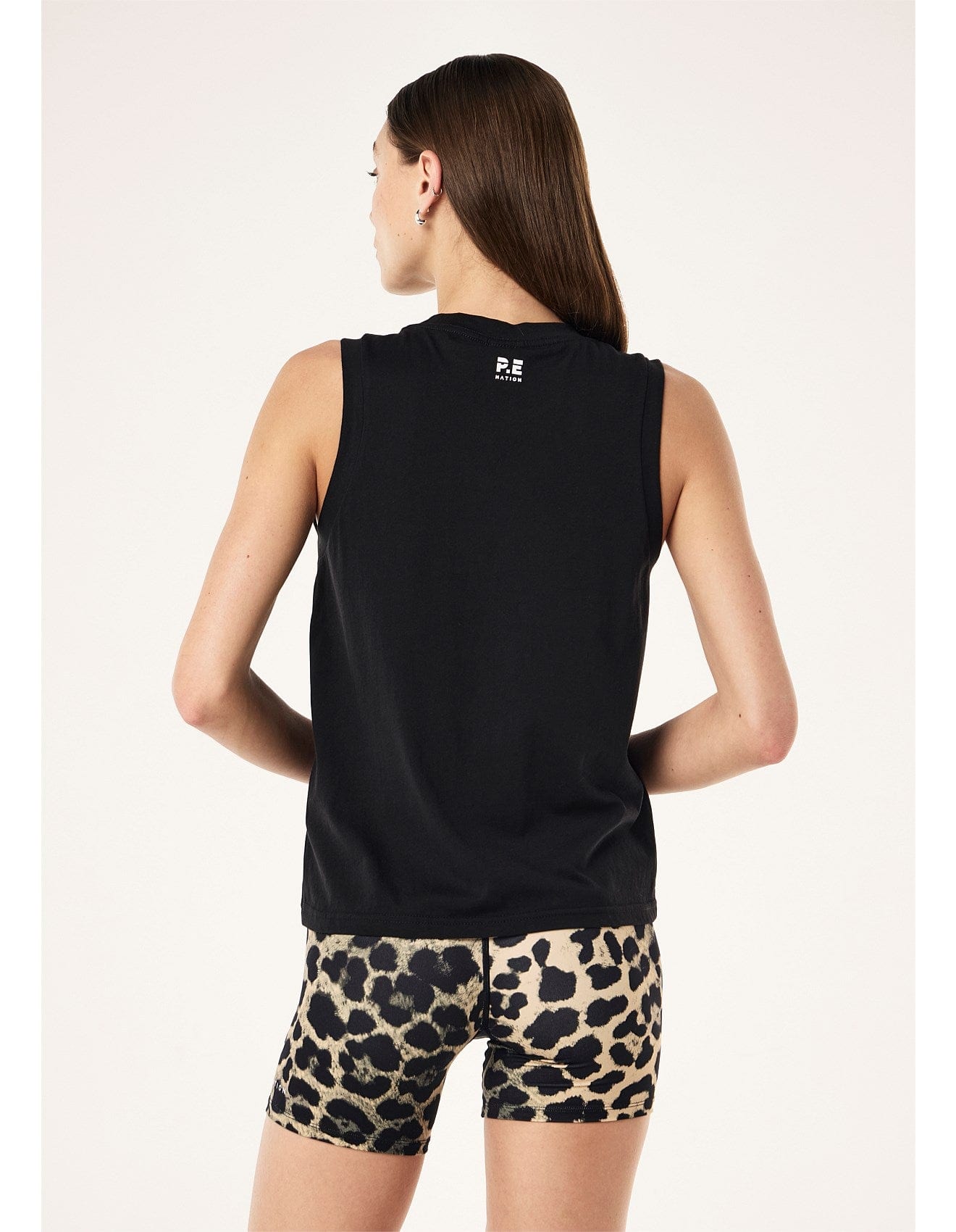 P.E Nation Tops - Activewear Area Tank - Black/Leopard