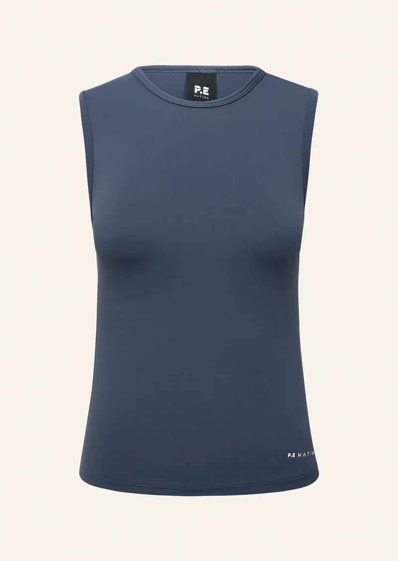 P.E Nation Tops - Activewear Foundation Muscle Tank - Marine Blue