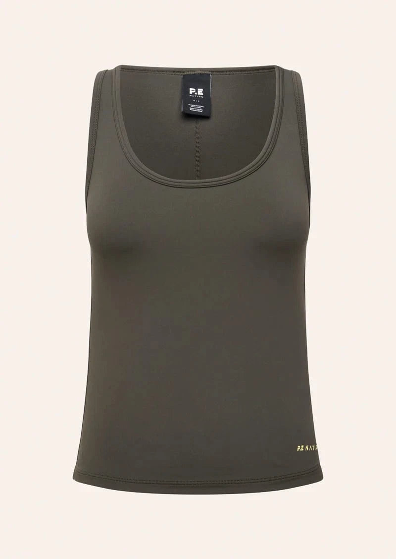 P.E Nation Tops - Activewear Foundation Scoop Tank - Smokestone