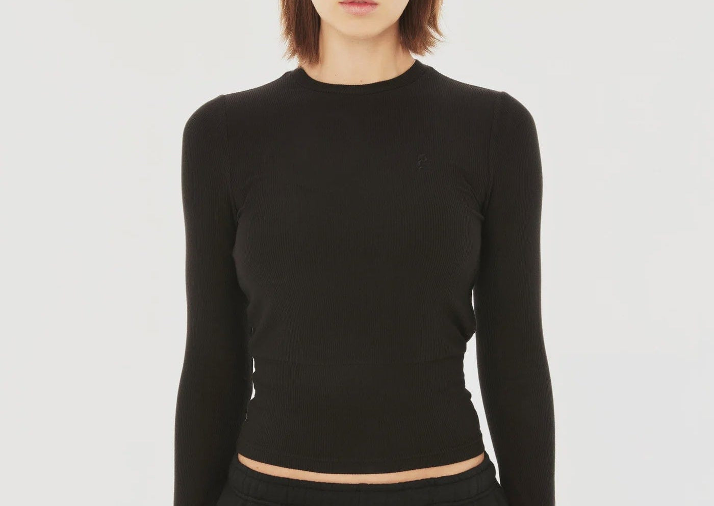 P.E Nation Tops - Activewear P.E Nation | Free Play 2.0 LS Rib Tee - Black
