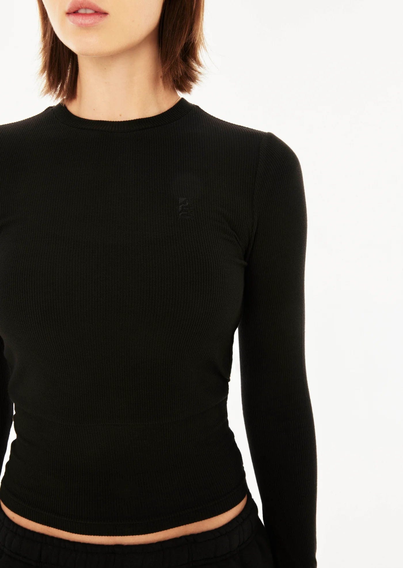 P.E Nation Tops - Activewear P.E Nation | Free Play 2.0 LS Rib Tee - Black