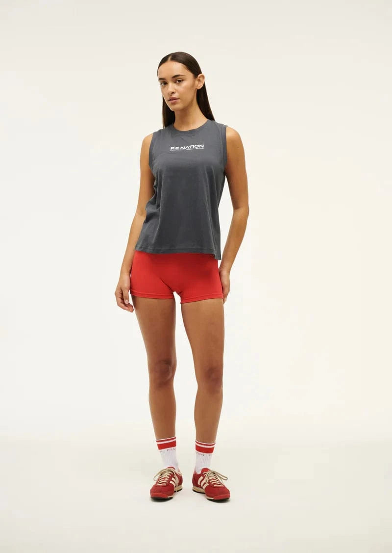 P.E Nation Tops - Activewear P.E Nation | Shuffle Tank - Marine Blue