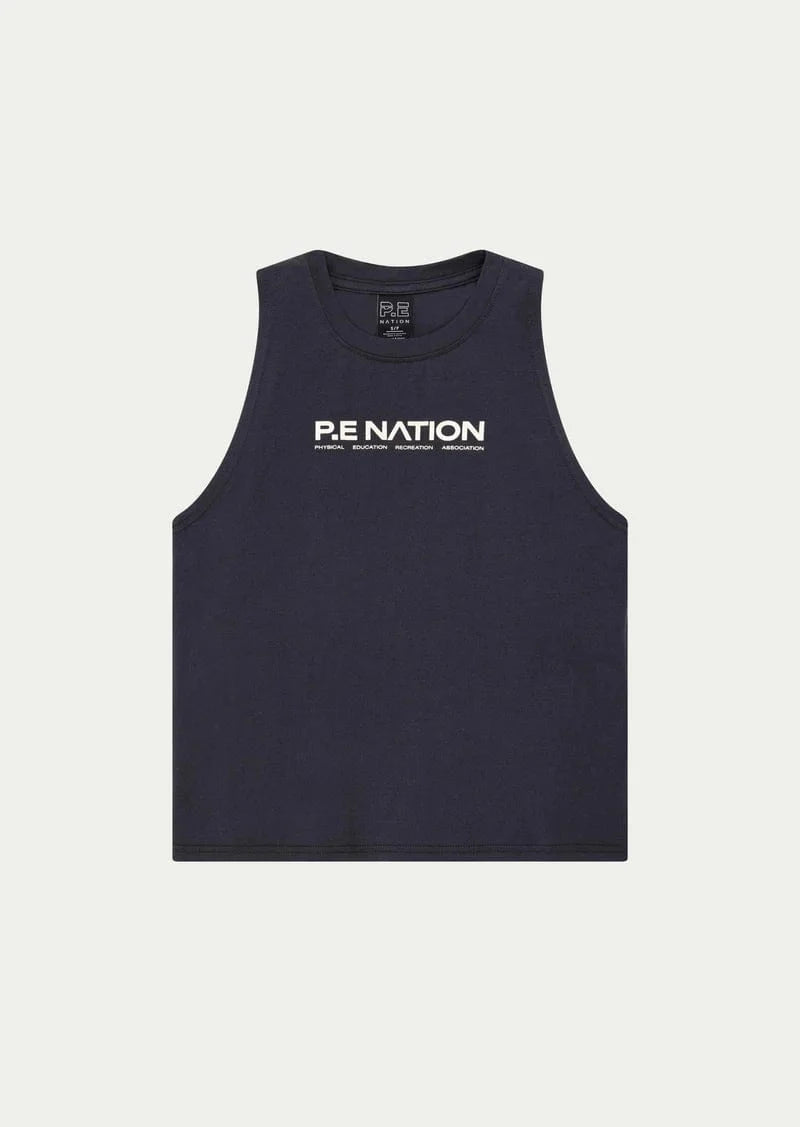 P.E Nation Tops - Activewear P.E Nation | Shuffle Tank - Marine Blue