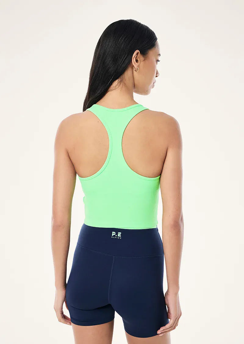 P.E Nation Tops - Activewear Radar Rib Tank - Kiwi Green