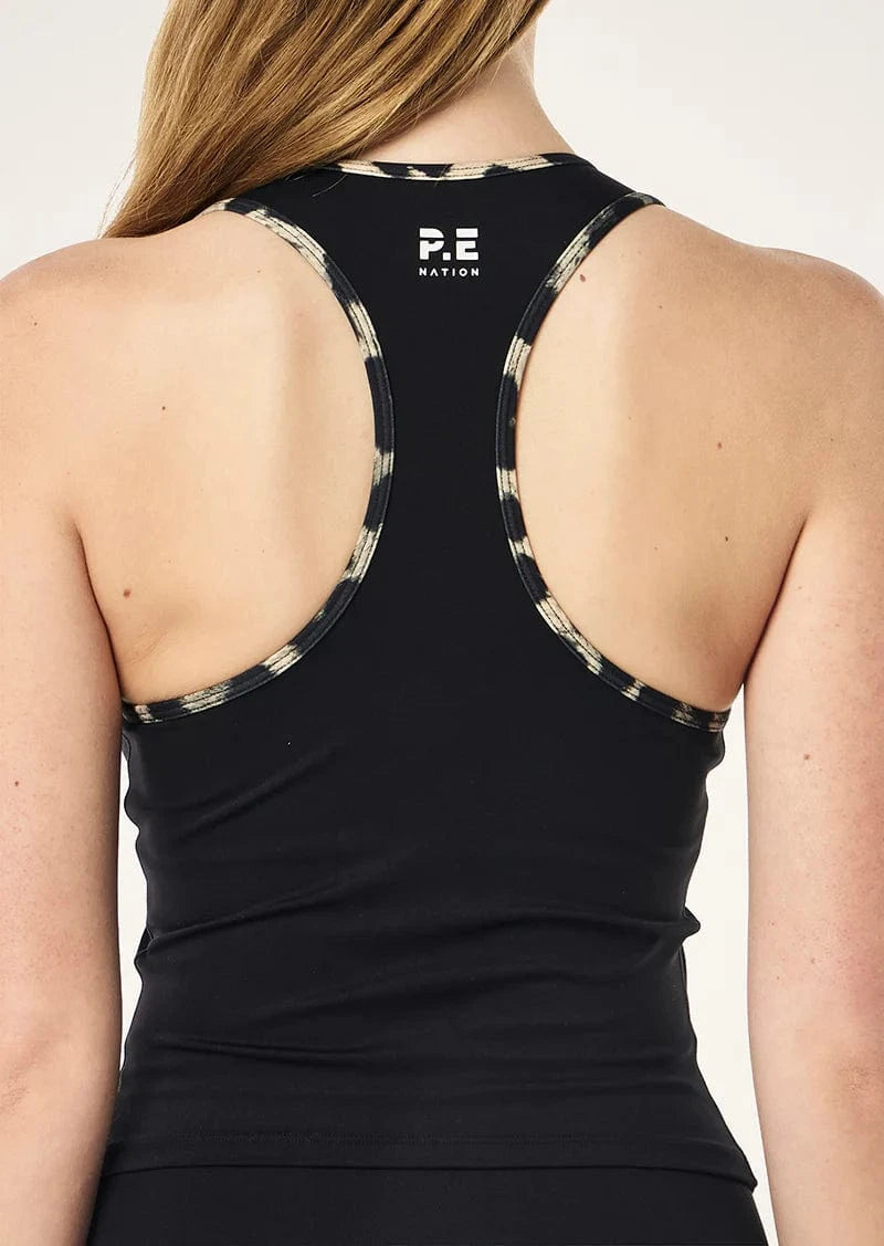 P.E Nation Tops - Activewear Renewal Tank - Black & Leopard