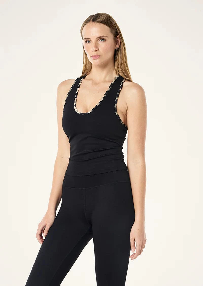 P.E Nation Tops - Activewear Renewal Tank - Black & Leopard