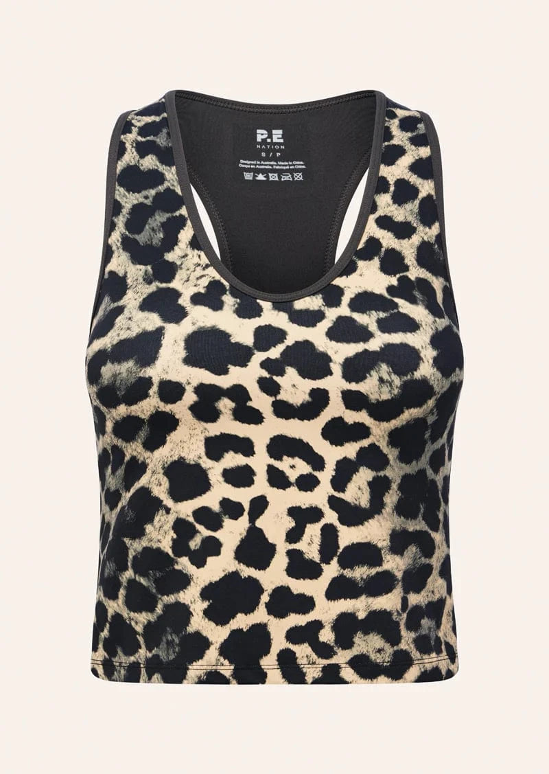 P.E Nation Tops - Activewear Renewal Tank - Leopard & Smokestone