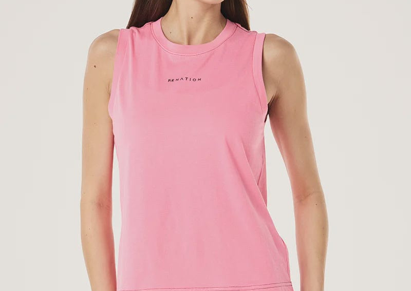 P.E Nation Tops - Activewear Shift Tank - Pink Lemonade