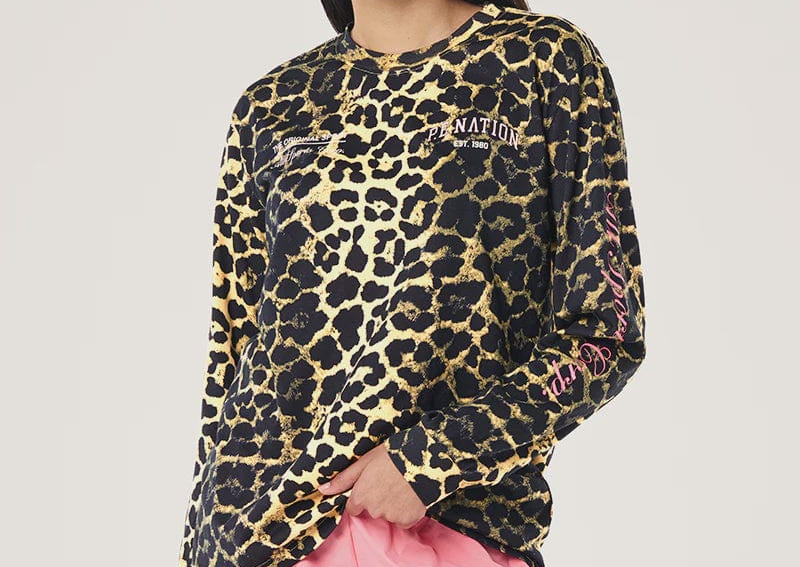 P.E Nation Tops - Long Sleeve Base LS Tee - Leopard