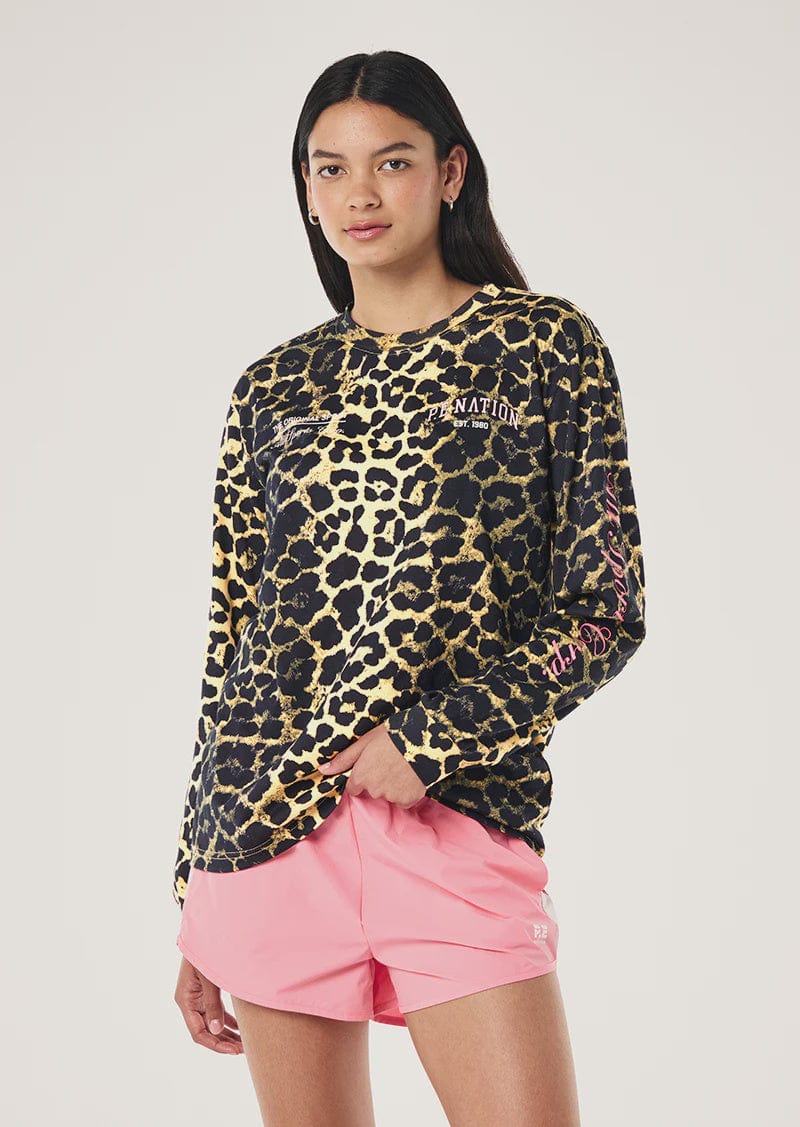 P.E Nation Tops - Long Sleeve Base LS Tee - Leopard