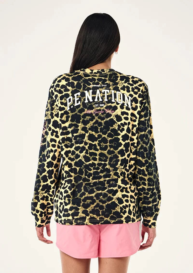 P.E Nation Tops - Long Sleeve Base LS Tee - Leopard