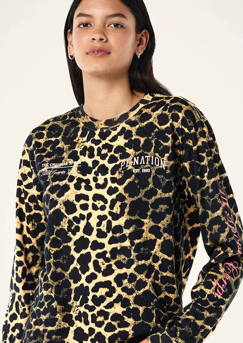 P.E Nation Tops - Long Sleeve Base LS Tee - Leopard