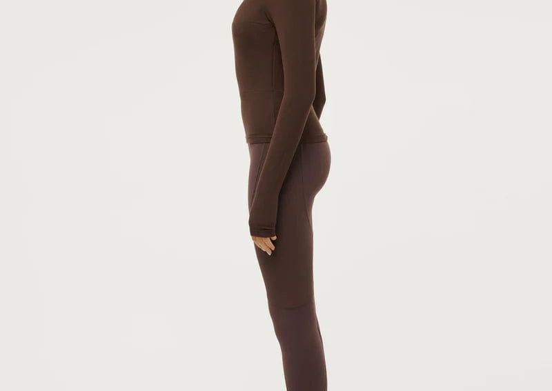 P.E Nation Tops - Long Sleeve P.E Nation | Free Play 2.0 LS Rib Tee - Chestnut