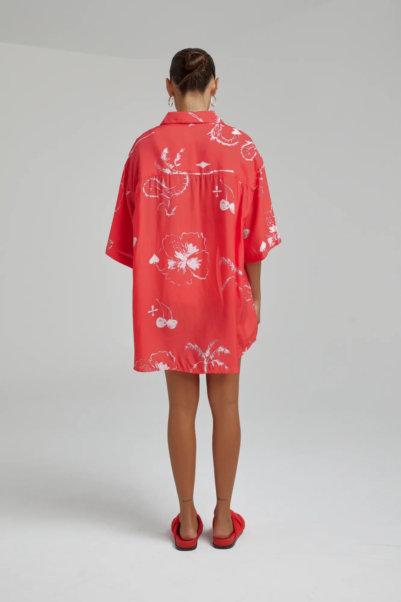 Summi Summi | Cupro Big Shirt - Red Dragon of Hearts