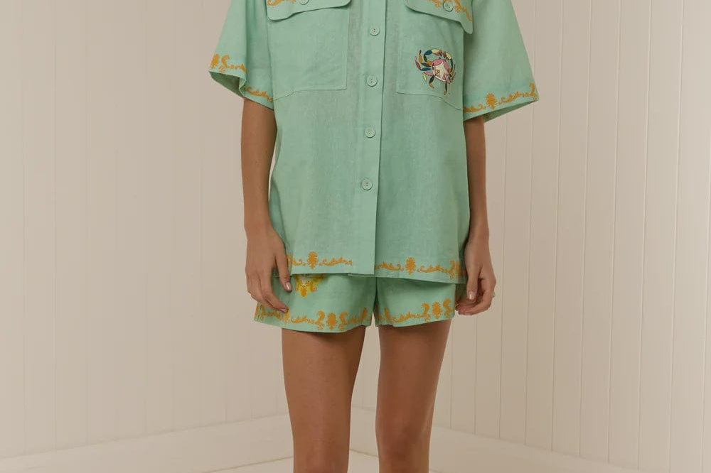 Palm Noosa Shirts - Linen Alto Shirt - Saya Shells