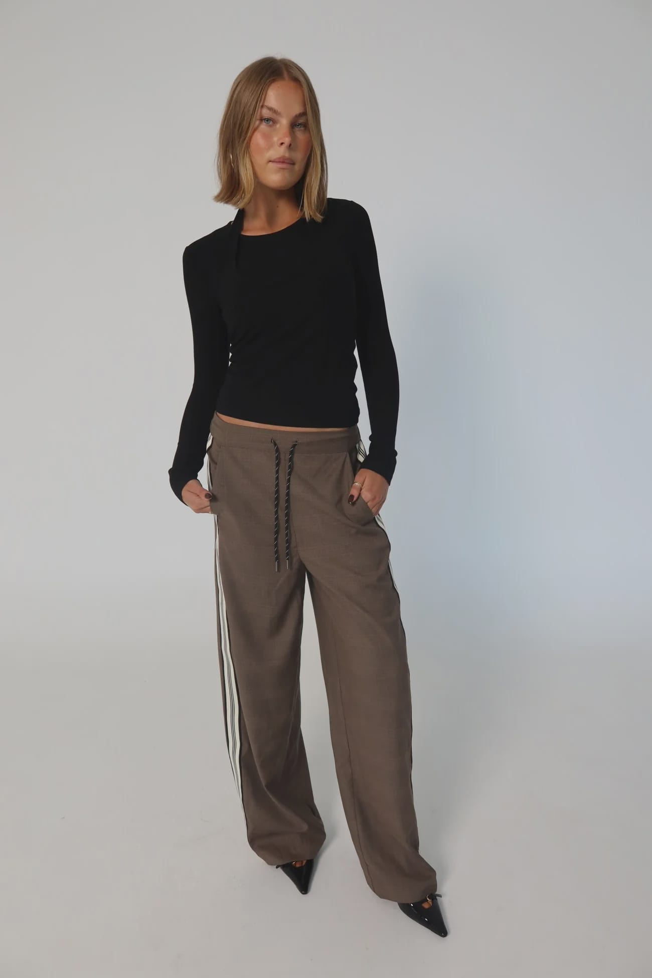 Raef The Label Pants Josie Wide Leg Trouser - Yarn Dyed Check