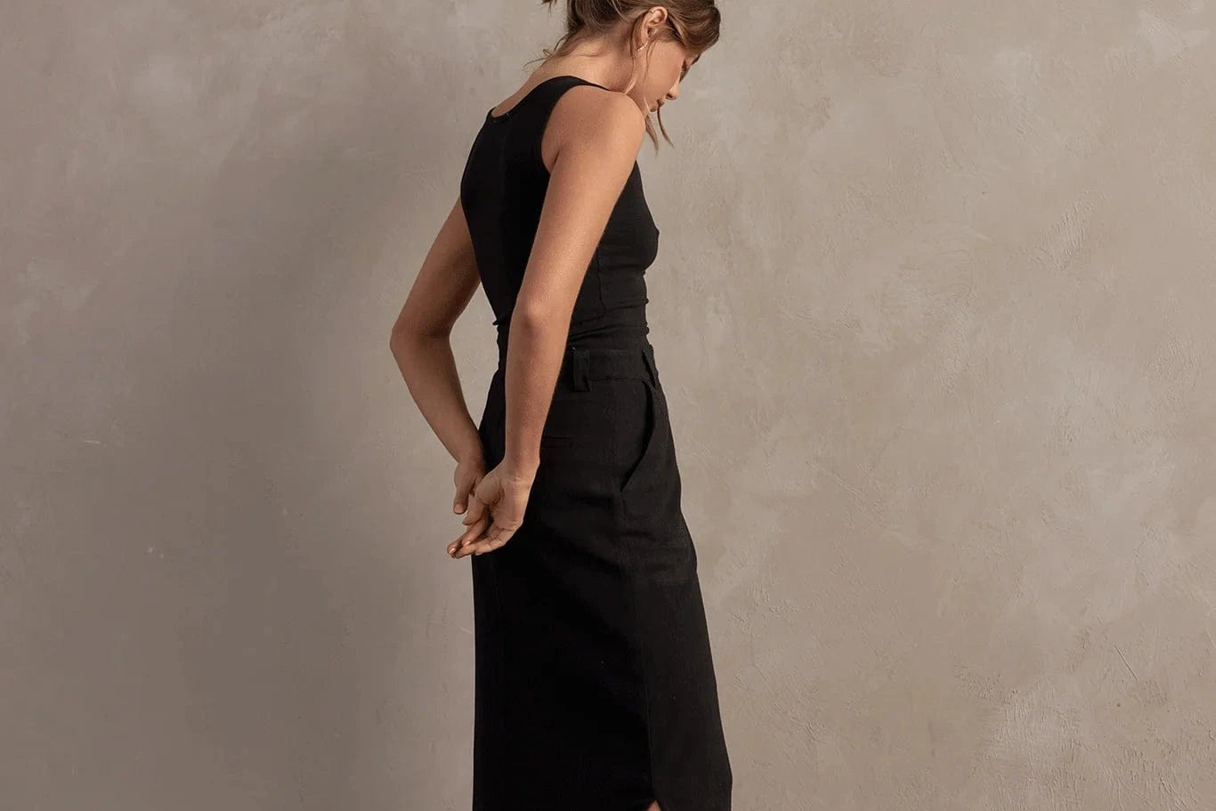 Raef The Label Skirts - Casual Raef The Label | Amelia Linen Maxi Skirt - Black