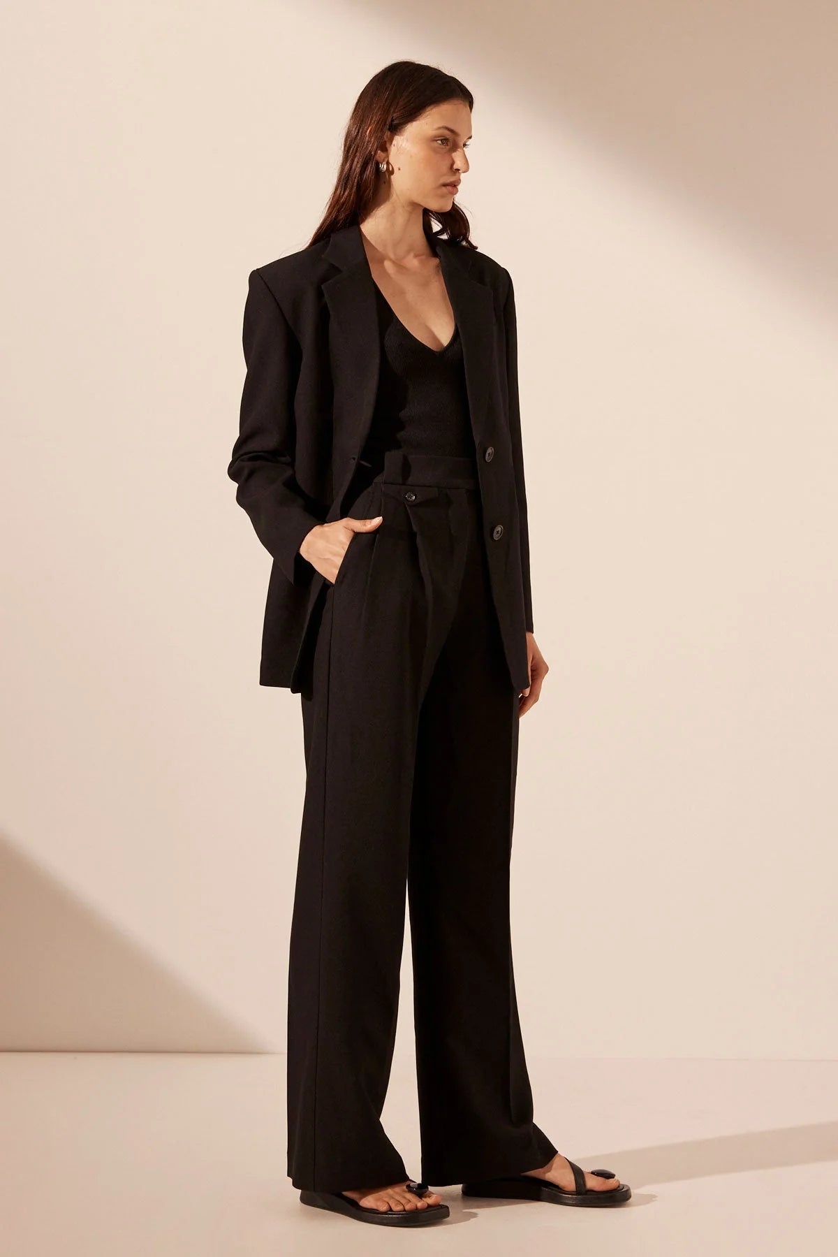 Shona Joy | Irena Oversized Tailored Blazer - Black