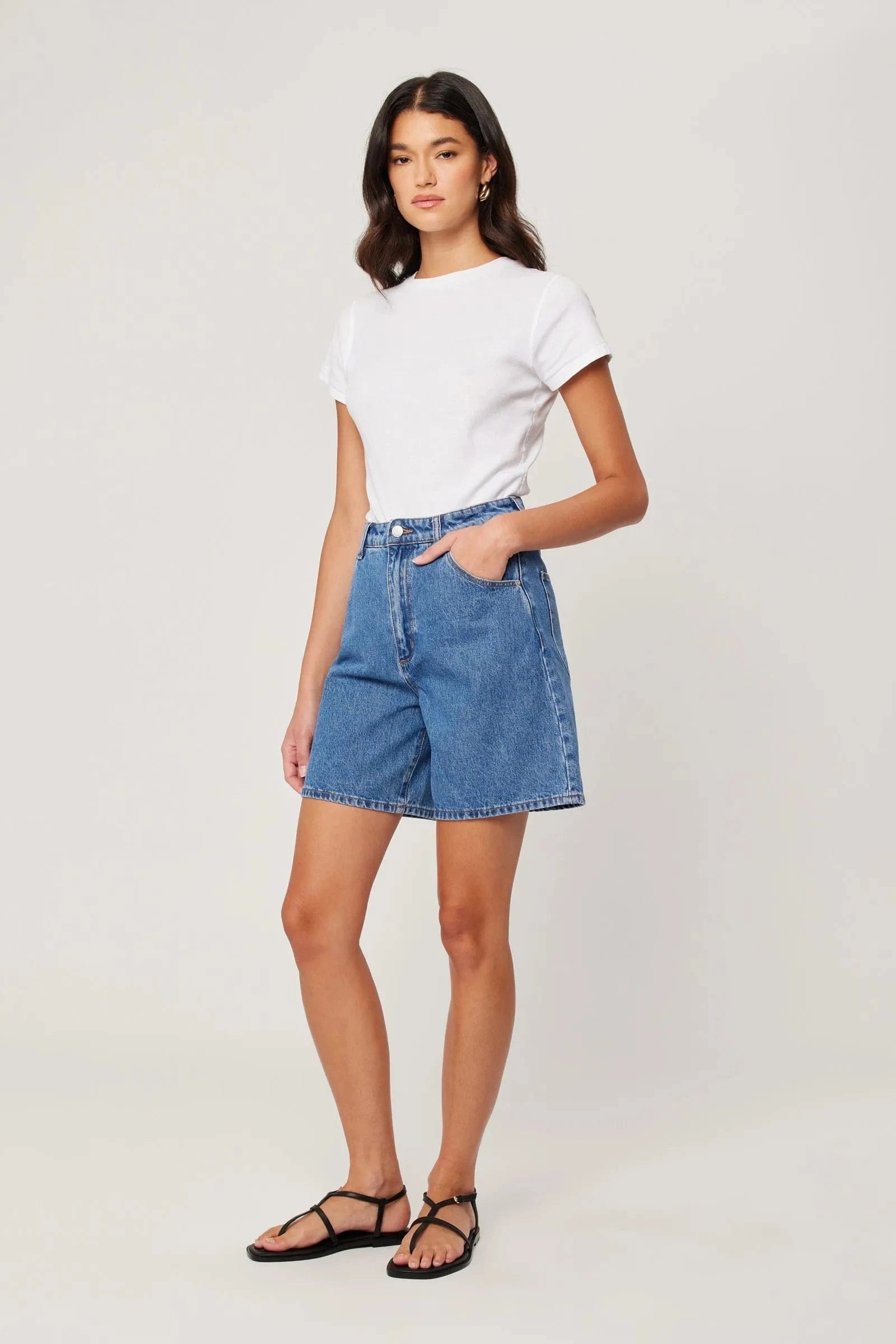 Rolla's Jeans Shorts - Denim Super Mirage - Evie