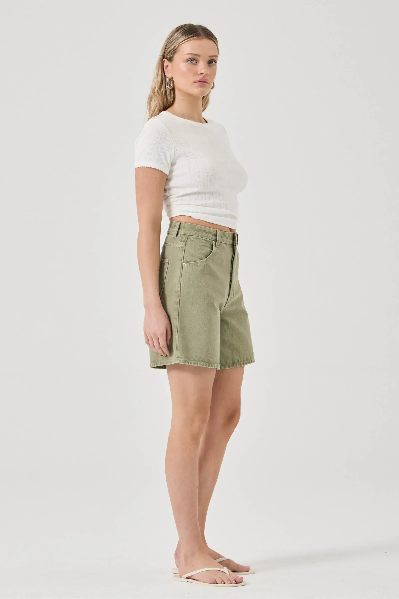 Rolla's Jeans Shorts - Denim Super Mirage - Summer Olive