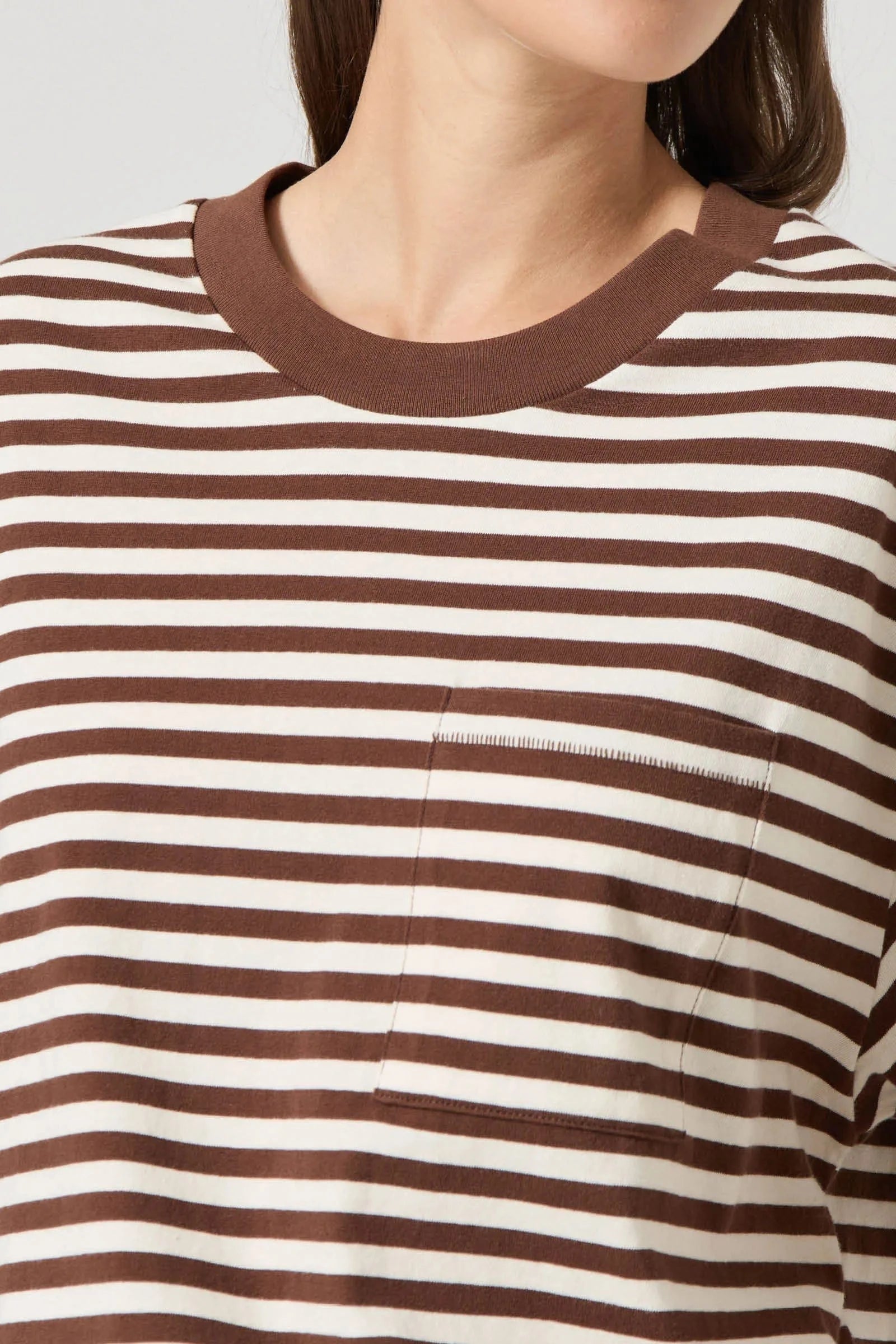 Rolla's Jeans Tees Off Duty Tee - Cocoa Stripe