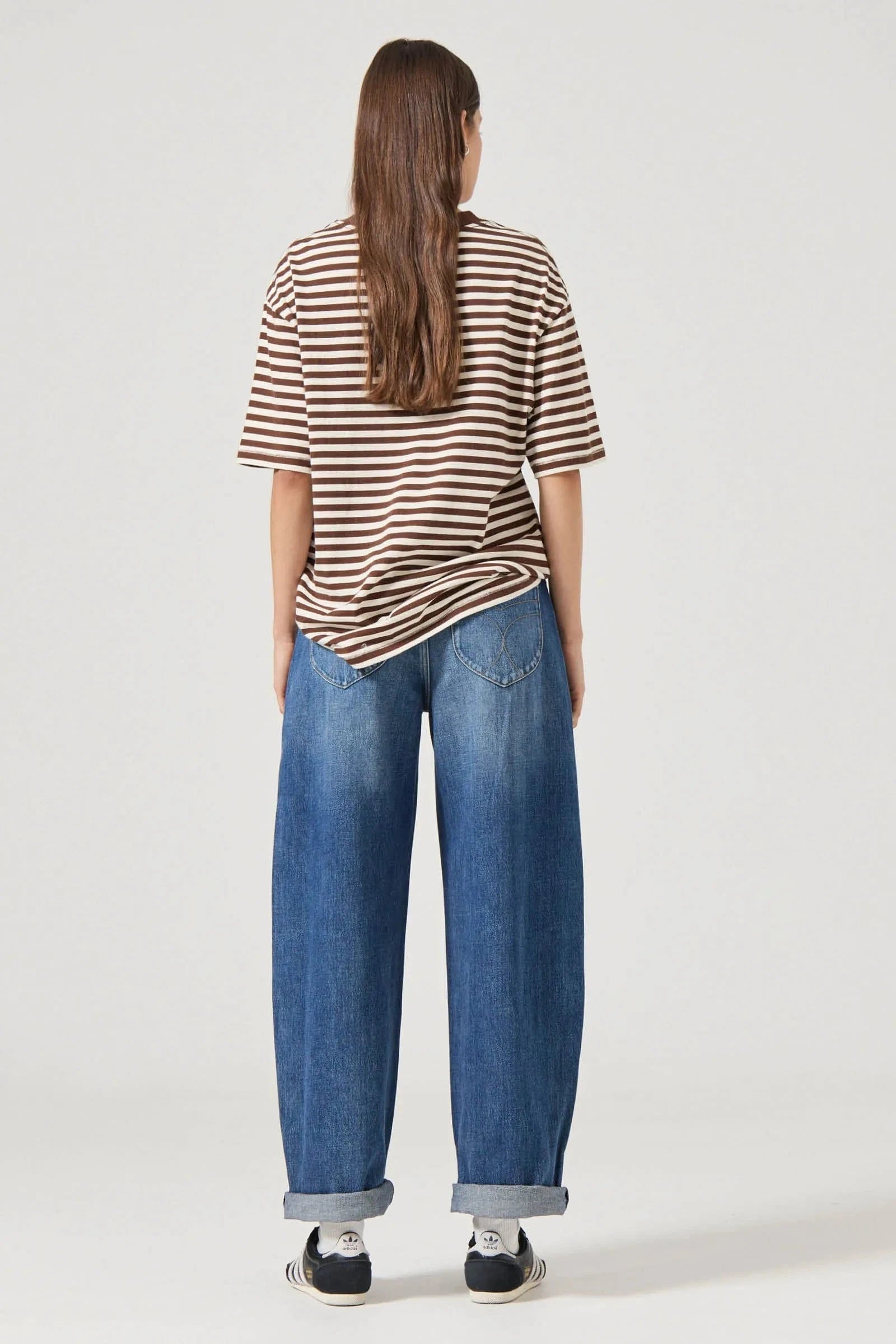 Rolla's Jeans Tees Off Duty Tee - Cocoa Stripe