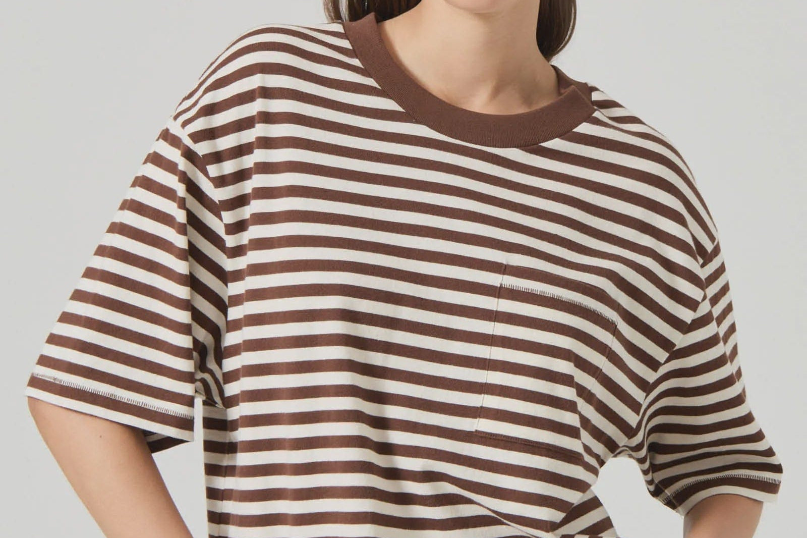 Rolla's Jeans Tees Off Duty Tee - Cocoa Stripe