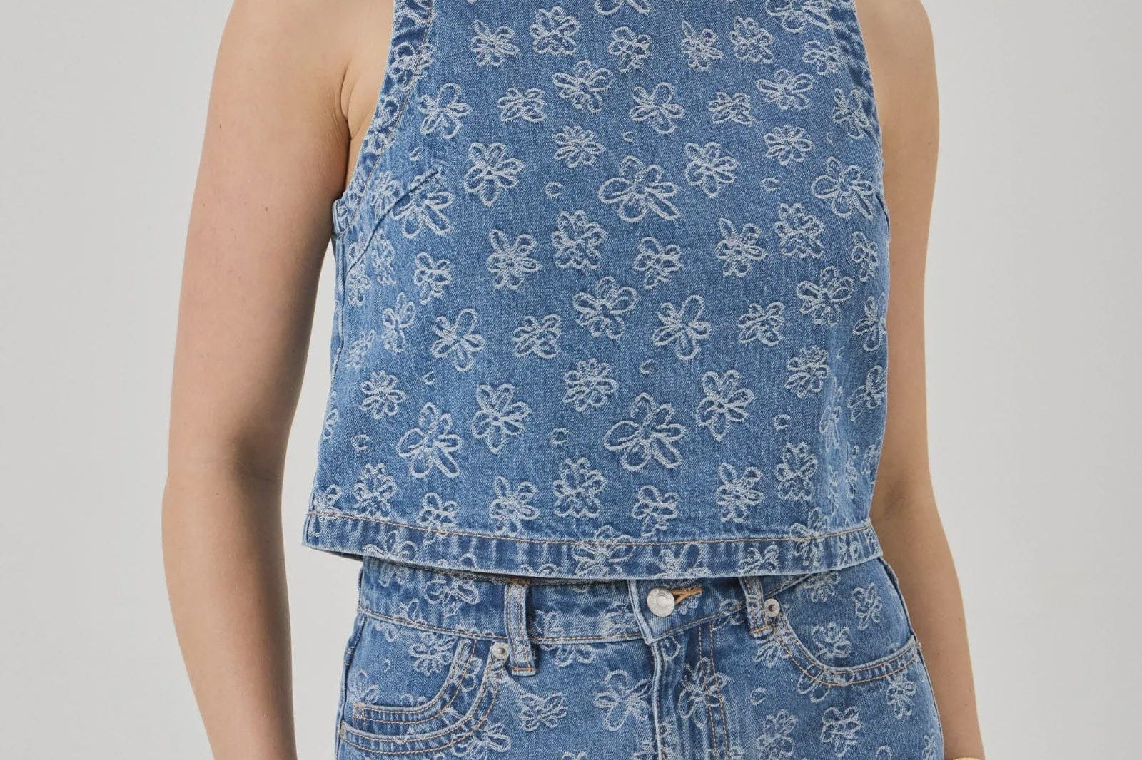 Rolla's Jeans Tops - Casual Shell Top - Indigo Flowers