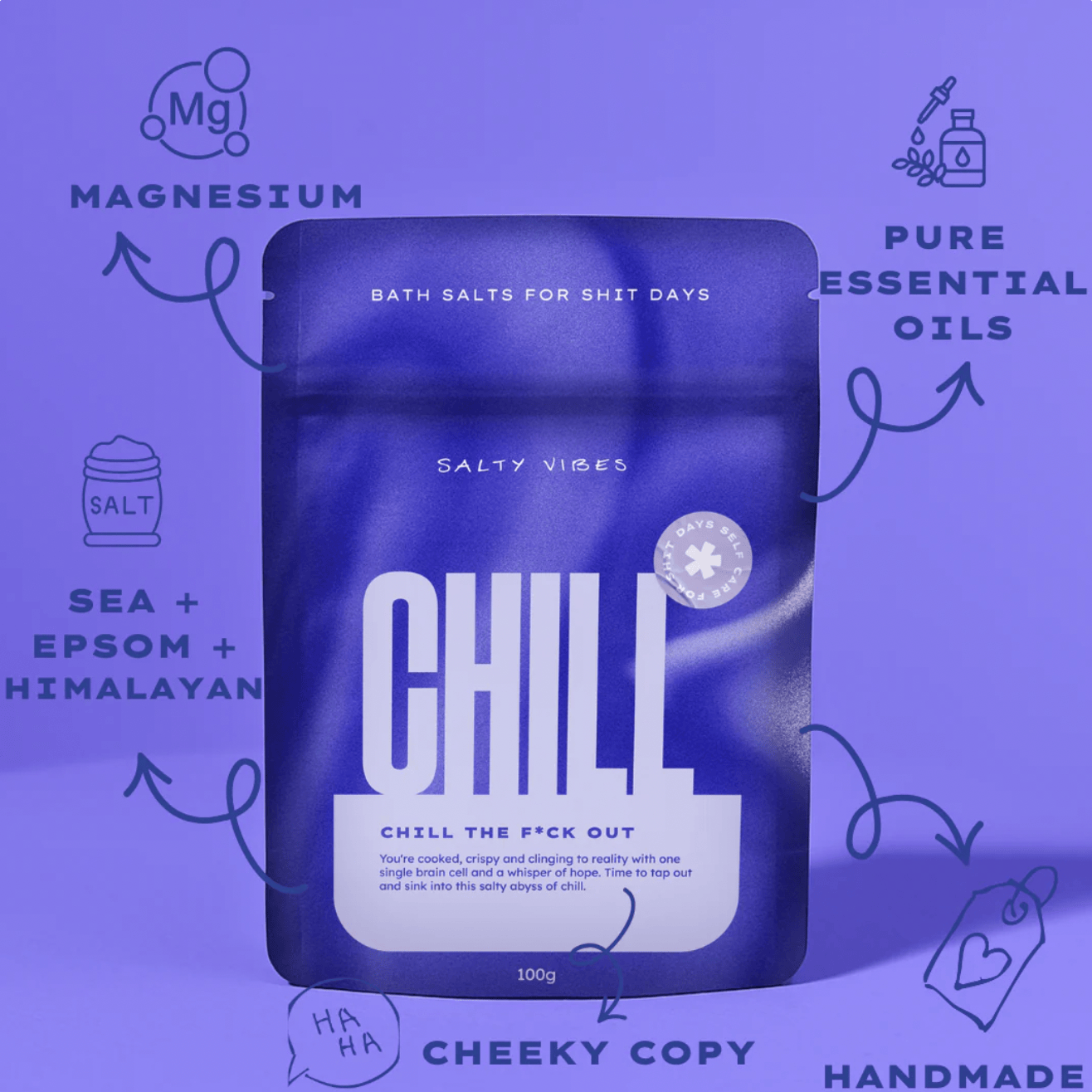 Salty Vibes Bath Salts Bath Salts - Chill The Fuck Out
