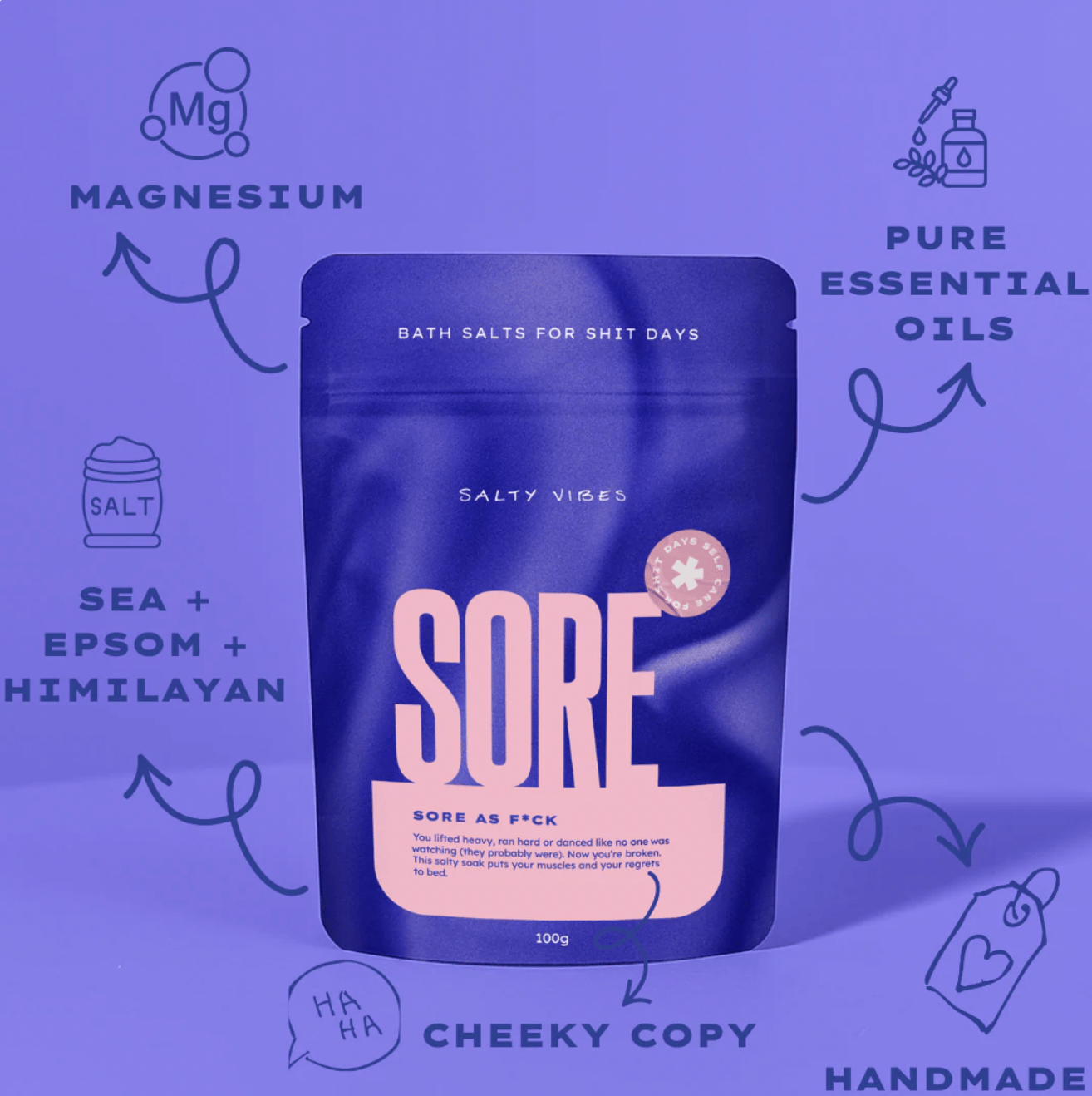 Salty Vibes Bath Salts Bath Salts - Sore As Fuck