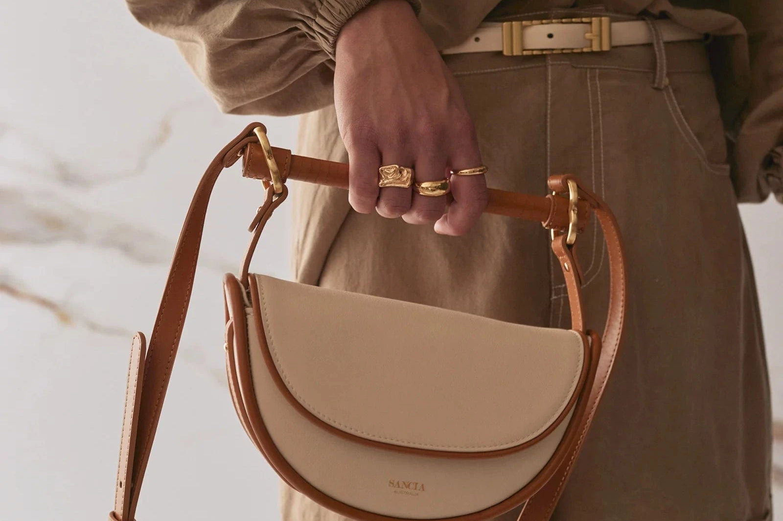 Sancia Handbags - Small The Verin - Ecru