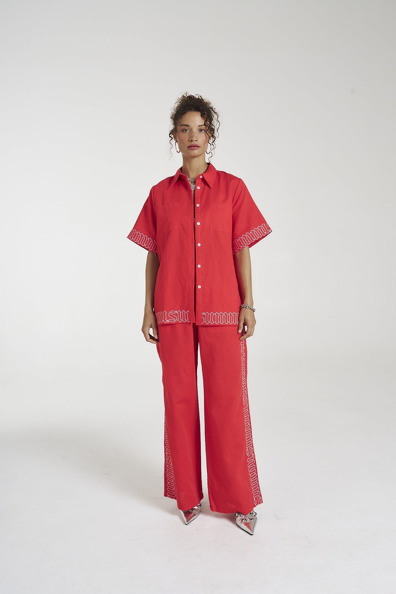 Summi Summi | Sig Linen Shirt - Scarlet Summi