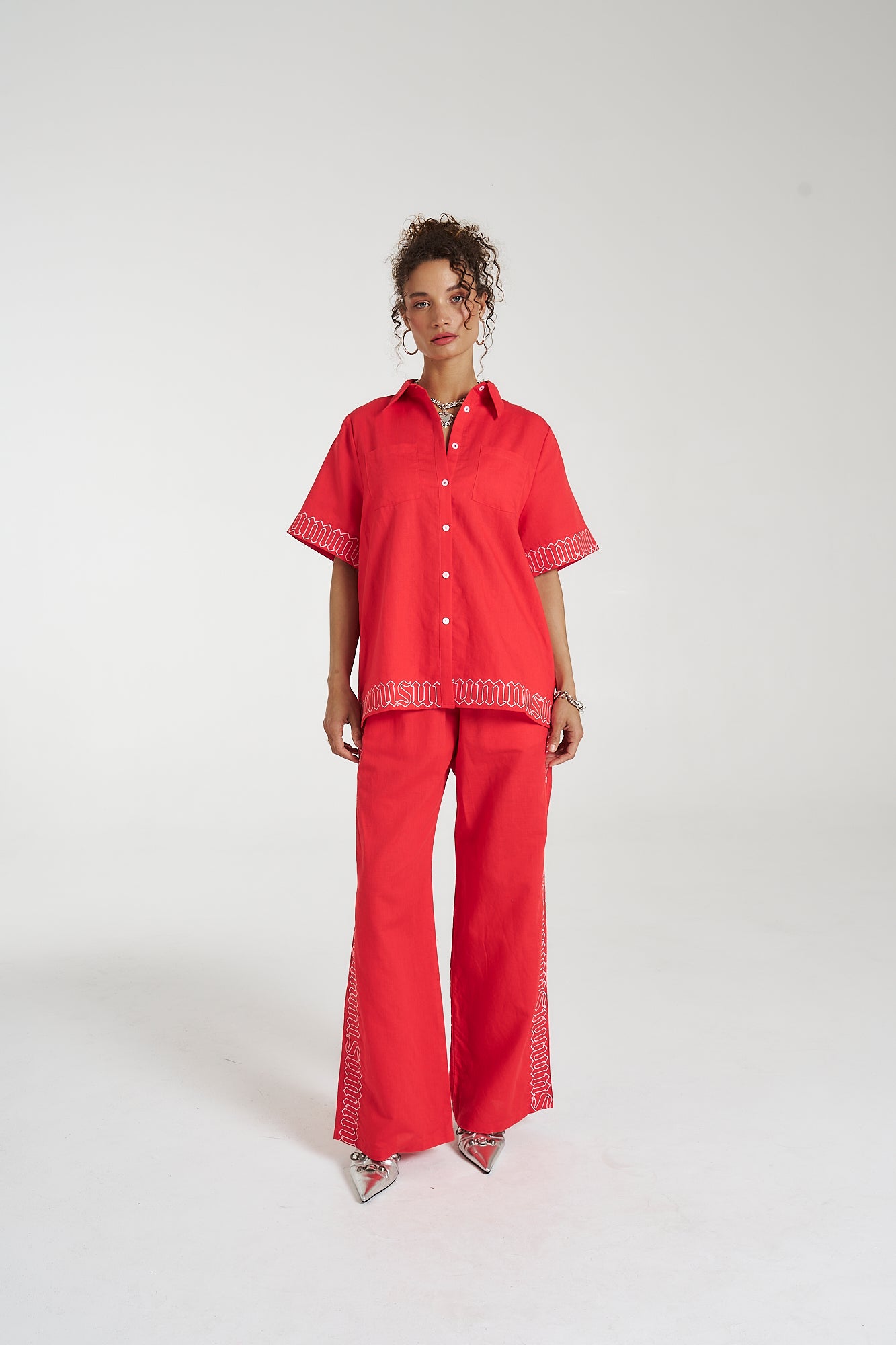 Summi Summi | Sig Linen Shirt - Scarlet Summi