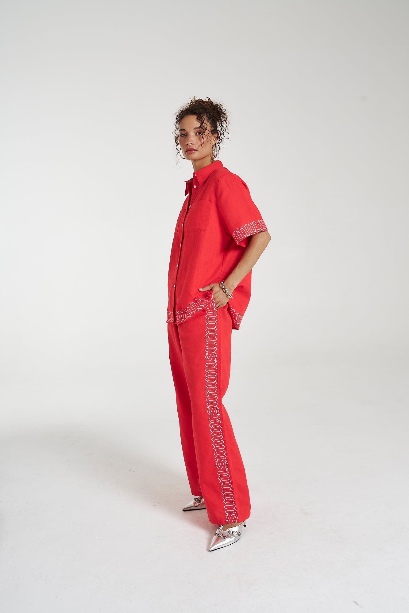 Summi Summi | Sig Linen Shirt - Scarlet Summi