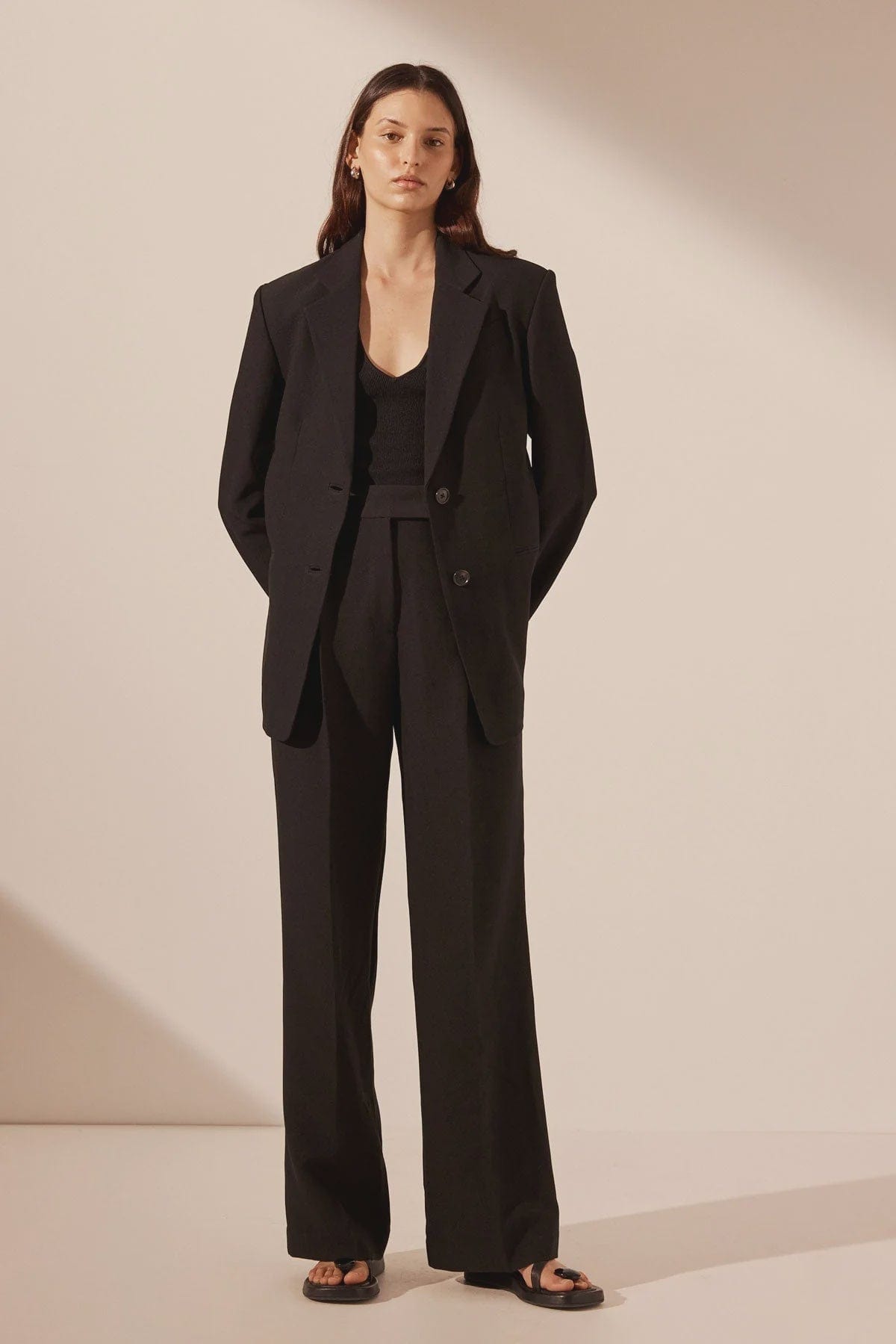 Shona Joy Blazers Shona Joy | Irena Oversized Tailored Blazer - Black