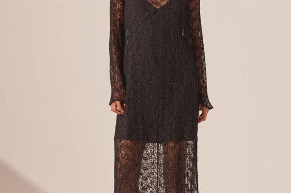Shona Joy Dresses - Event Shona Joy | Sol Lace Long Sleeve Midi Dress