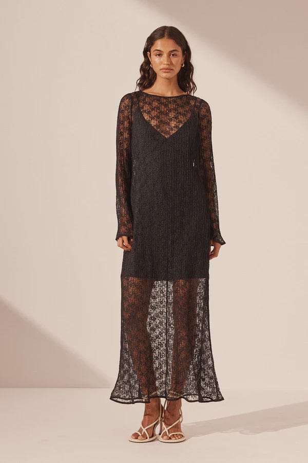 Shona Joy Dresses - Event Shona Joy | Sol Lace Long Sleeve Midi Dress