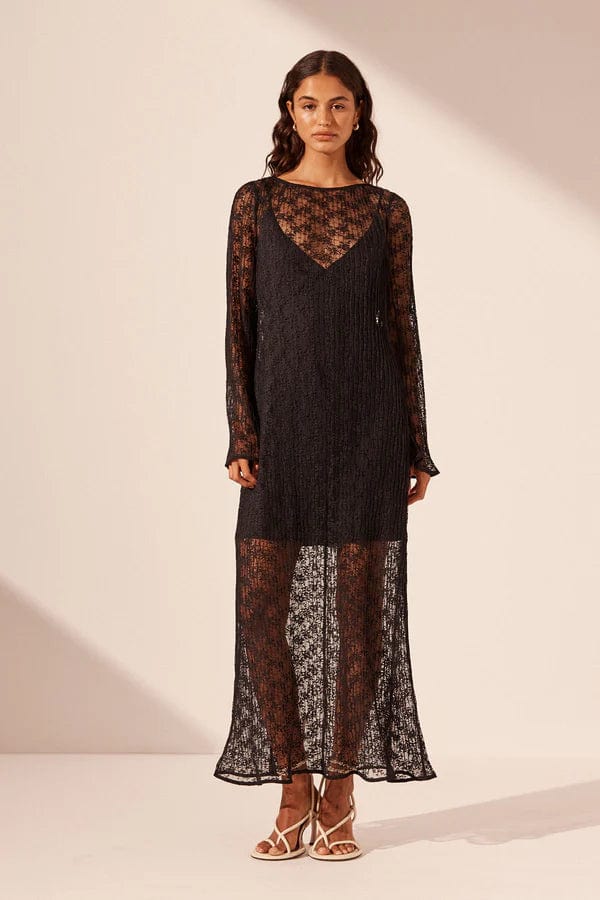 Shona Joy Dresses - Event Shona Joy | Sol Lace Long Sleeve Midi Dress
