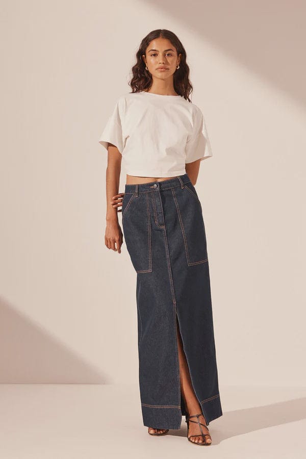 Shona Joy Skirts - Denim Shona Joy | Rita Panelled Maxi Skirt - Deep Indigo