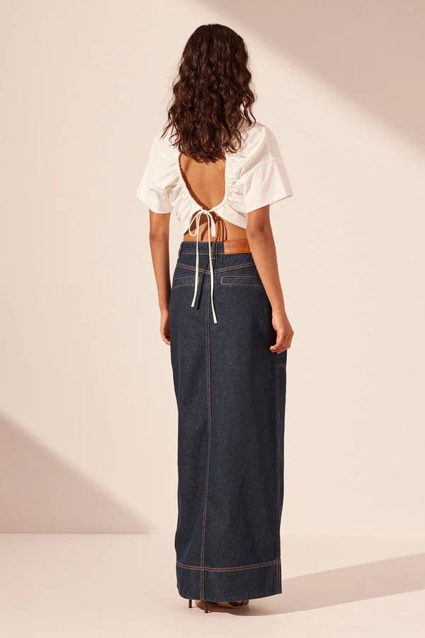 Shona Joy Skirts - Denim Shona Joy | Rita Panelled Maxi Skirt - Deep Indigo